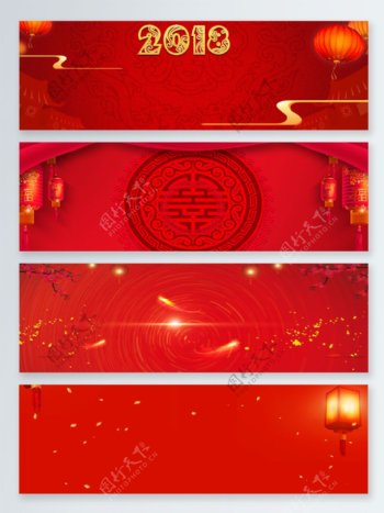 2018中国年新年红色节日背景图