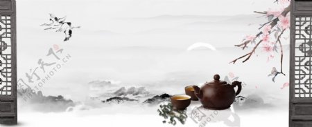 中式古典茶文化背景设计