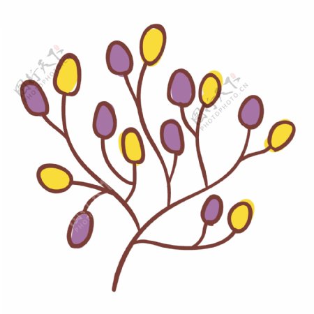 紫丹花蕊透明装饰素材