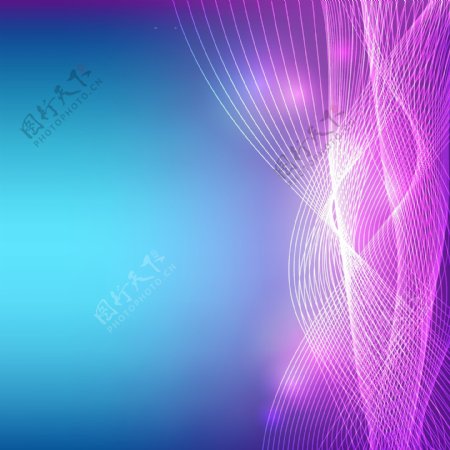 蓝紫炫光背景矢量素材