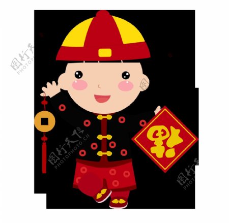 中国风春节福字门贴素材
