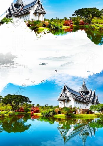 精美泰国风景海报背景设计