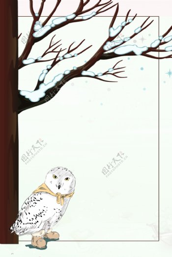 简约动物冬季海报背景设计
