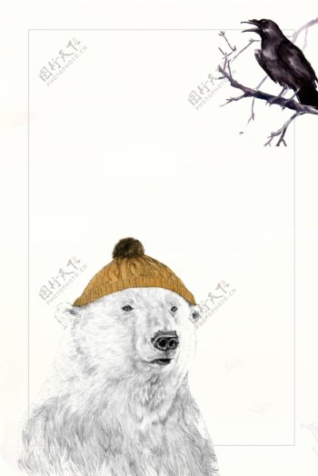 冬季动物海报背景设计