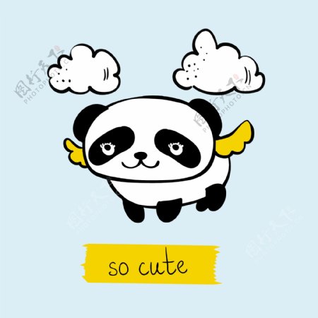熊猫小天使卡通素材