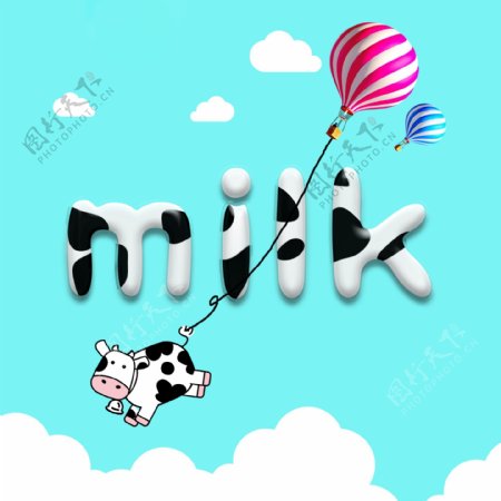 牛奶milk字体设计