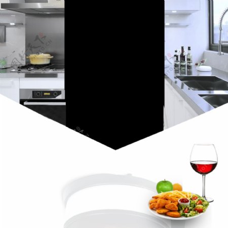 个性厨房背景主图设计