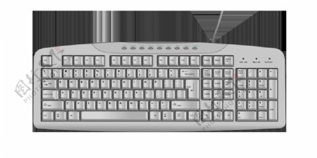 白色有线键盘png元素