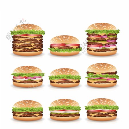 蔬菜汉堡图标ai矢量素材下载