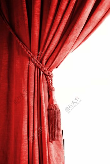 红色布幔窗帘布