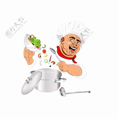 厨师烹饪食物装饰图标ai素材