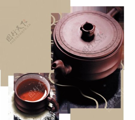 雅致褐色茶壶产品实物