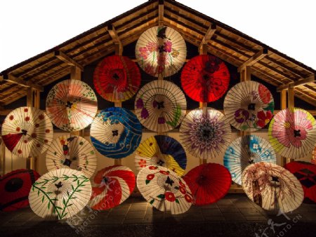 手绘木制屋顶日本旅游装饰元素