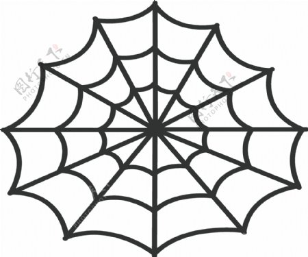 黑色线条蜘蛛网png元素