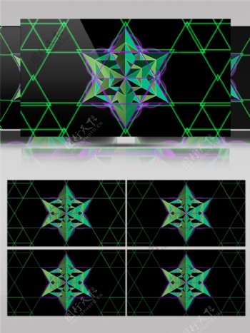 绿光水晶六芒星视频素材