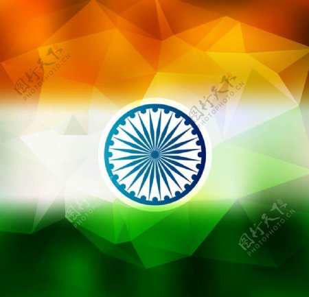 多边形印度国旗图案