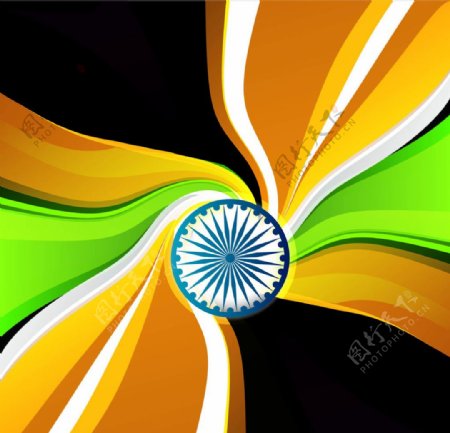 三色波浪印度国旗