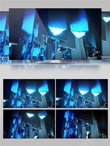 蓝色激光方块动态视频素材