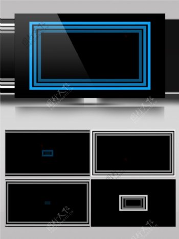 蓝边动感方块动态视频素材