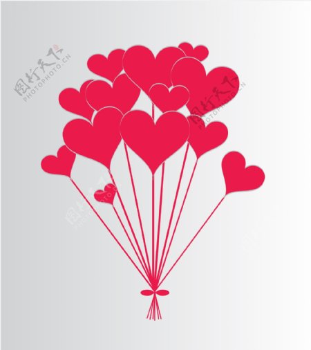 浪漫时尚爱情气球插画