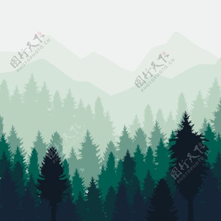 矢量森林插画背景素材