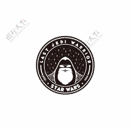 黑色星战徽章logo标签