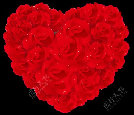 红色花朵情人节元素设计