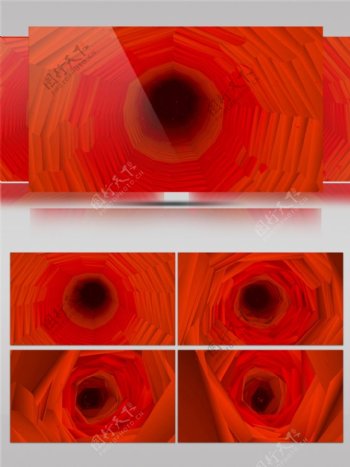 红色漩涡隧道视频素材