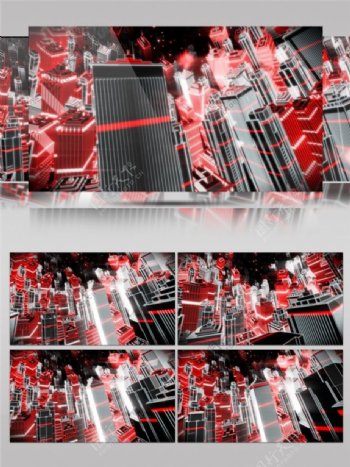 红色激光城市动态视频素材