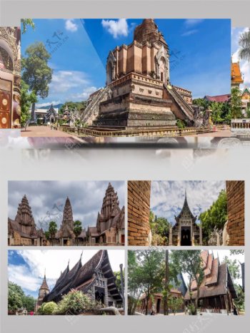 延时摄影泰国清迈文化古老寺庙景观