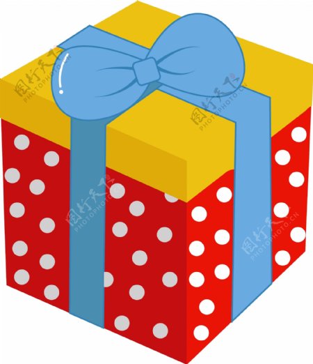 圣诞节礼物盒矢量图案卡通彩色可商用素材