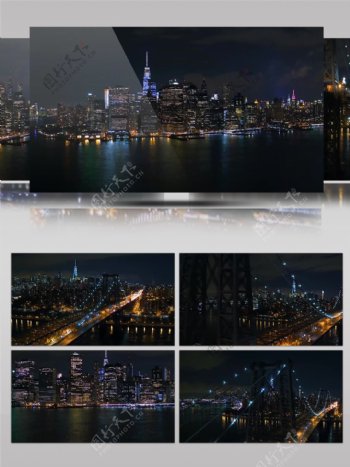 4k英国现代科技智能金融城市夜景灯光