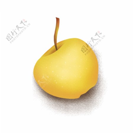 一颗黄色的苹果卡通元素