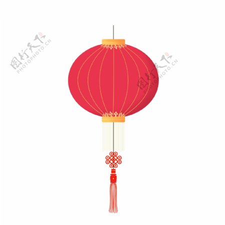 红色喜庆贺新年中国结灯笼元素可商用