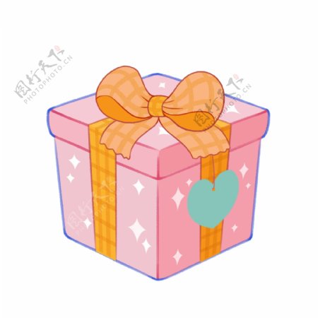 粉色少女心可爱原创手绘礼品礼物盒礼物包装