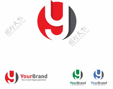 红色Y字母互联网科技通用标识logo