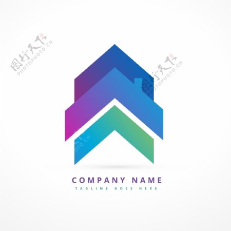 箭头房子企业徽标logo模板