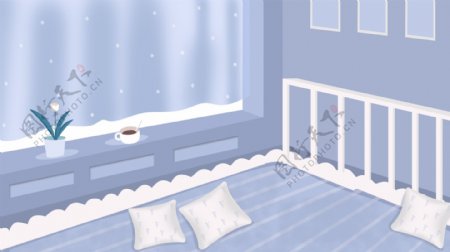 冬季家居卧室背景素材