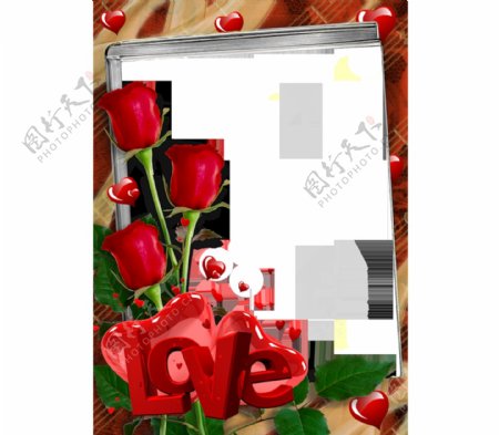 玫瑰花背景相框png