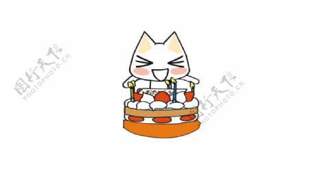 卡通猫生日蛋糕