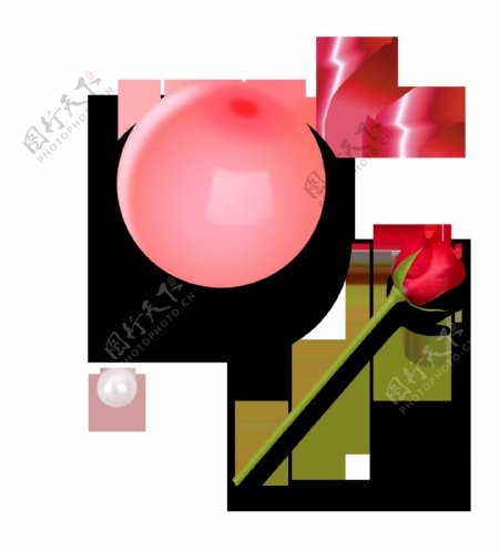 质感粉色气球装饰素材