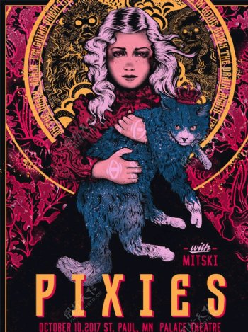 摇滚乐队Pixies音乐海报