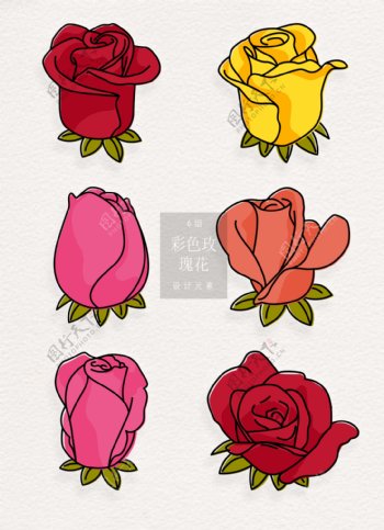 彩色玫瑰花