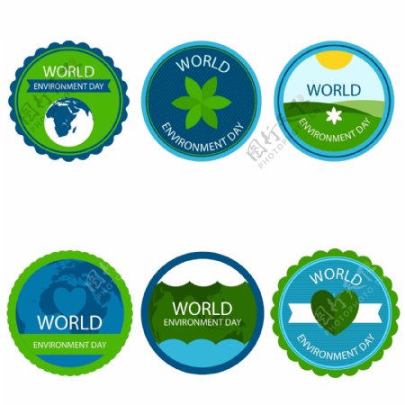 绿色环境日标志设计素材