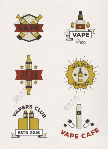 手绘电子香烟标签设计