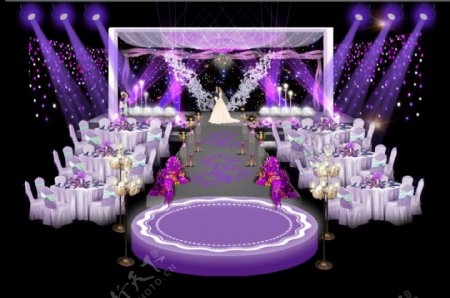 紫色浪漫婚礼效果图