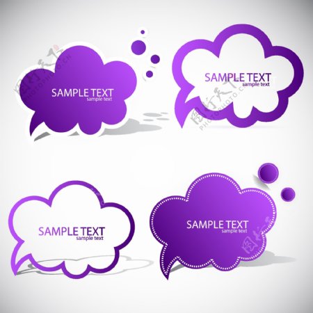 紫色创意对话框促销图标