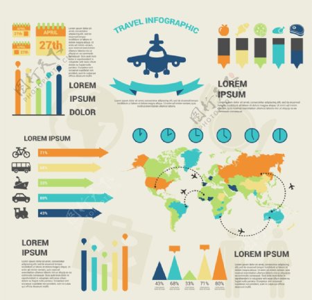 旅行信息图表元素