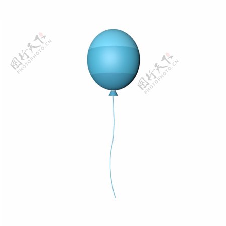 圣诞气球渐变C4D气球立体蓝色气球