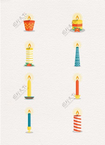 卡通彩色蜡烛元素设计